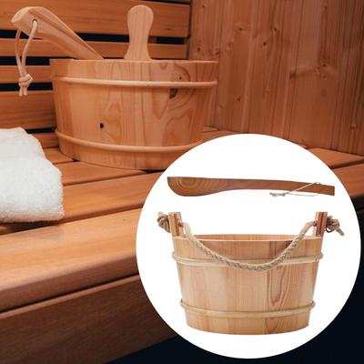 4 Liters Sauna Bucket and Ladle Versatile Gifts Milk Pail Water Accessories Set for Spa