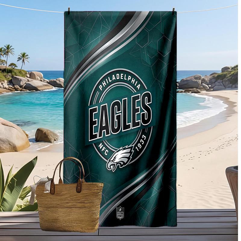 Asciugamano da Spiaggia Philadelphia Eagles Morbido Portatile Asciugatura Rapida?Asciugamano Asciutto Per Piscina Vacanza Estiva Sport all'Aperto