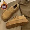 Women's Winter Cotton Slip-On Shoes: Furry Velvet, Thick Sole Moccasins, Snow Boots Style.