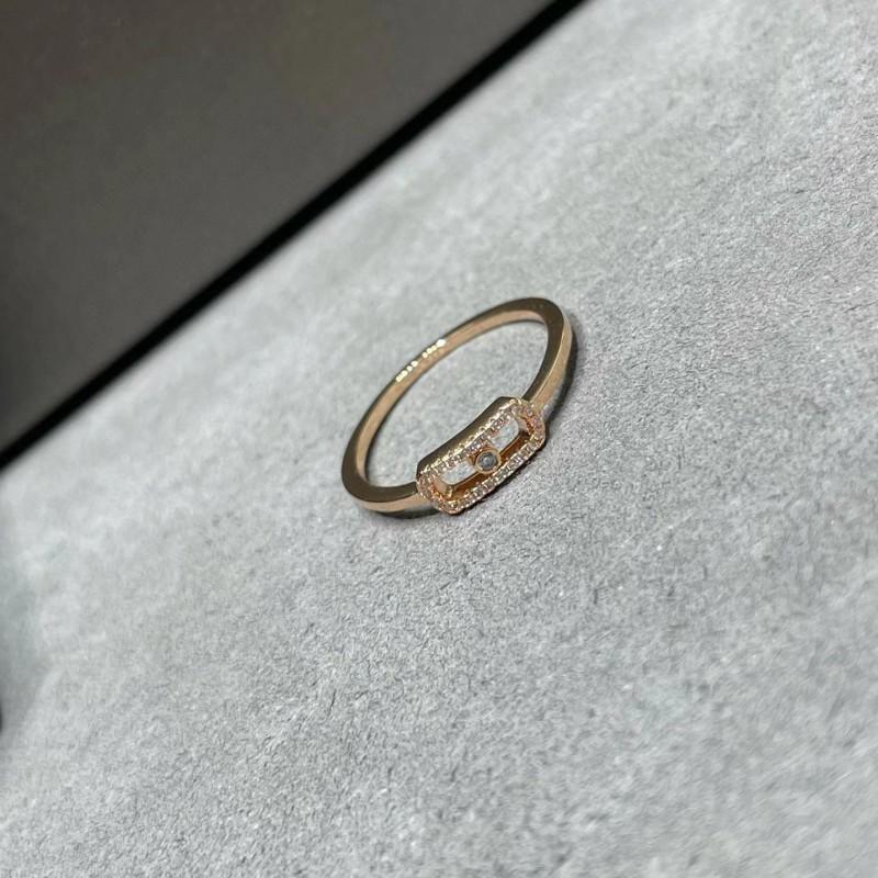 2024 MessiKa Sliding Hollow Diamond Ring: Fashionable Movable Single Stone Design for Men and Women Couples