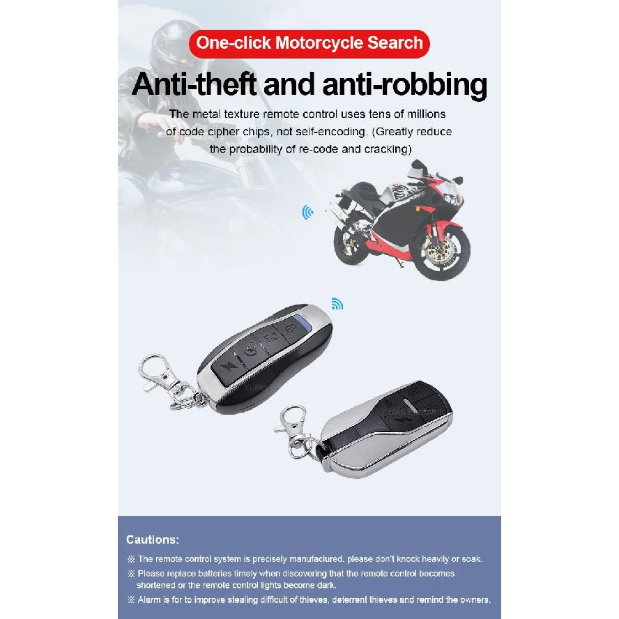 Engine Start Immobiliser Remote Control Motorcycle Bike One Way Security Alarm System