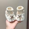 Autumn Winter Warm Velvet Baby Shoes: Anti-Drop Cotton Socks for 0-1 Year Old Girls (3-12 Months)