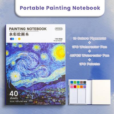Professional A3 Size Watercolor Paper With Pigment/Brush Thickened Painting Notebook Art Sketchbook Travel