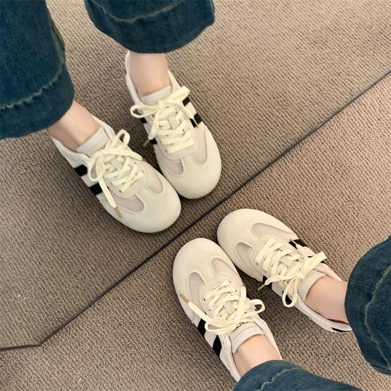 Retro women's shoes spring 2025 new flat-soled sports shoes lightweight casual soft-soled single shoes