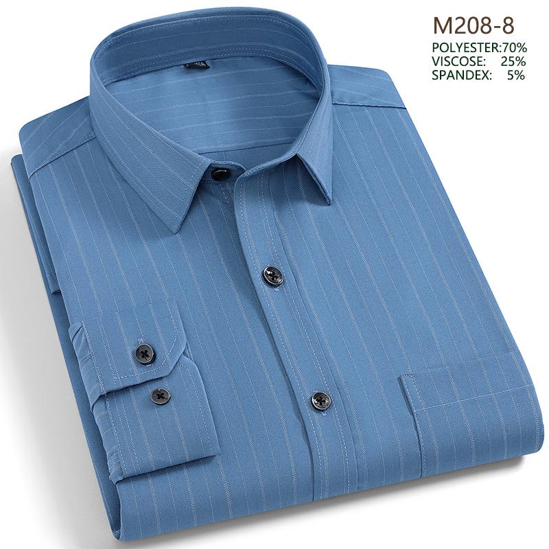 Men's Long Sleeve Shirt Non Ironing Plus Size Plaid Stripes Business Casual Dress Shirt Stylish Office Wear For Elegant Men