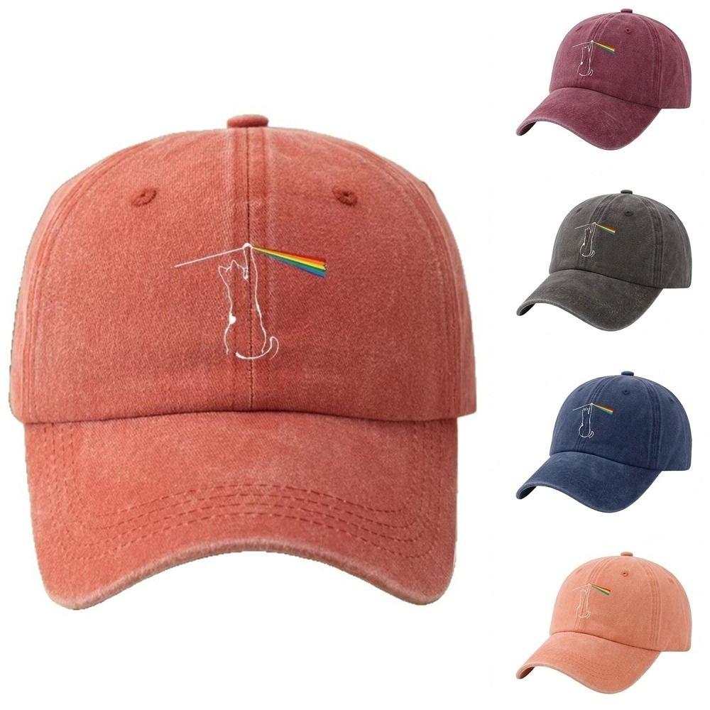 Curved Brim Dad Hat Washed Cotton Adjustable Hat Vintage Sun Protection Hat  For Men Women