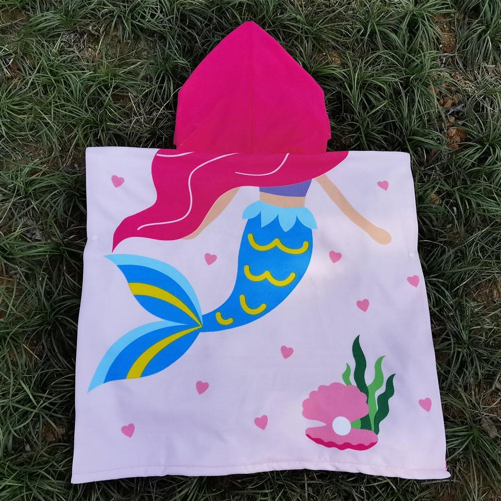 Wearable Children S Bath Towel Cloak Beach Towel Cape Bathing Suit Swimsuit Bathrobe