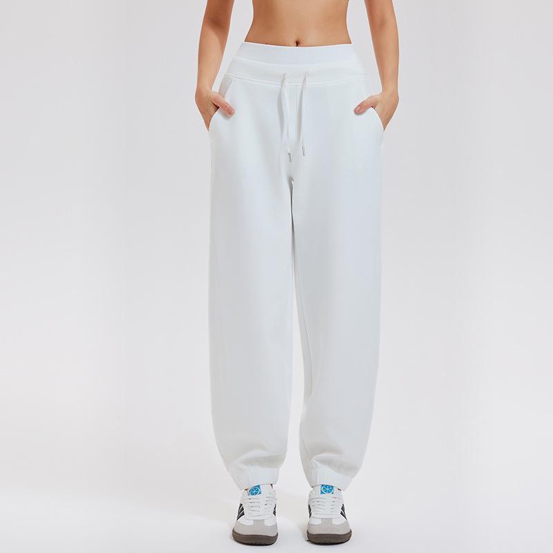 Women's High Waist Loose Fit Athletic Sweatpants - Autumn/Winter, Cuffed, Versatile, Slimming