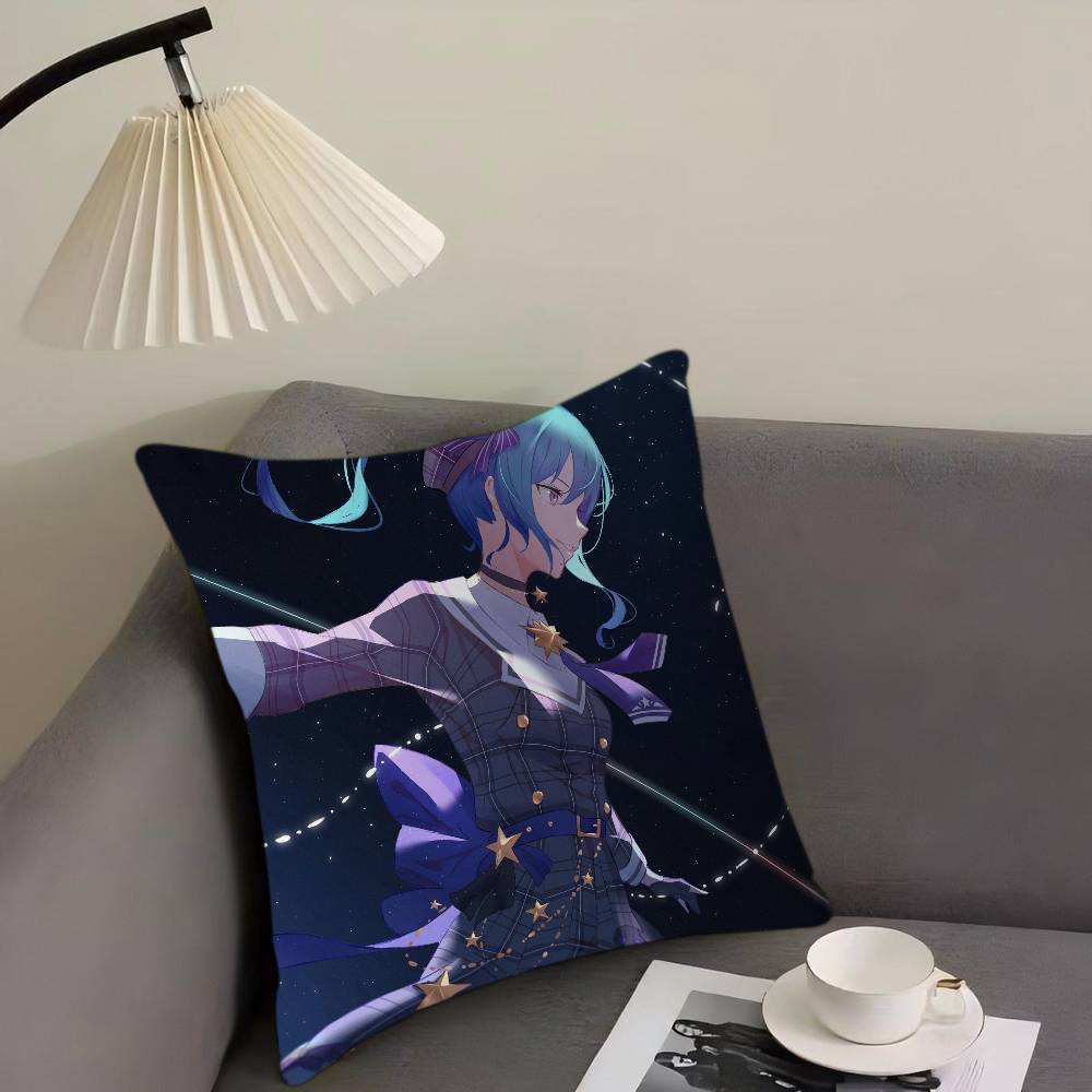 H-Hoshimachi S-Suisei Cartoon Animation Pillow Cover Sofa Cushion Cover Home Room Decoration Children Gift