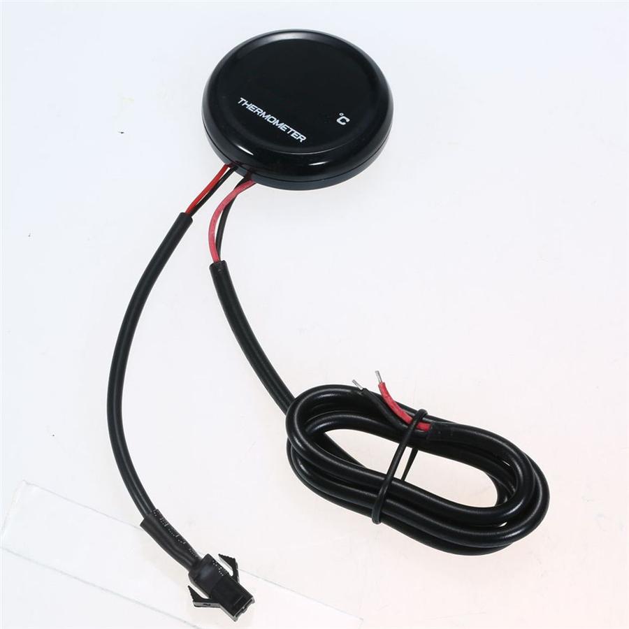 Universal Motorcycle Thermometer Instruments Water Temp Temperature LED Digital Display Gauge Meter With 18mm Temp Temperature Sensor Adapter