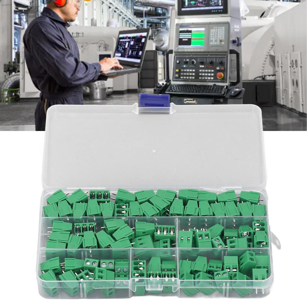 80PCS Schraube Terminal Block Messing Pin 5mm Pitch PCB Montieren Verdrahtung Terminal Stecker für Elektrische Pr