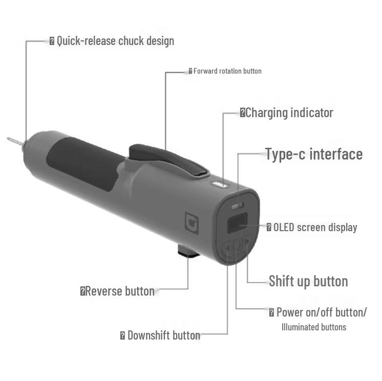 Rechargeable Brushless Precision Electric Screwdriver: 0.02-0.25N.m Torque for Fastening and Repair
