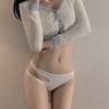 Sexy Bikini Panties with Hollowed Out Design, Seamless Buttocks Coverage Low Waist Triangle Women's Panties