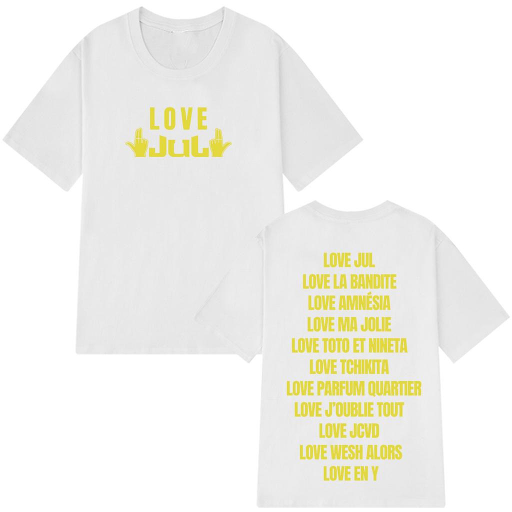 Rapper Love Jul Print Shirt Men Women Clothing Fashion Y2K T-shirt Casual Cotton Short Sleeve Oversized Streetwear Top