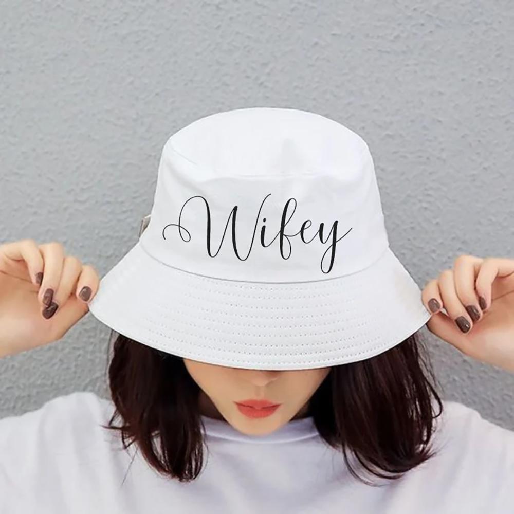 Wifey Bucket Hat Bride Beach Party Wedding Bachelorette Party Wife Couple Valentine's Day Bridal Shower Honeymoon Travel Gift