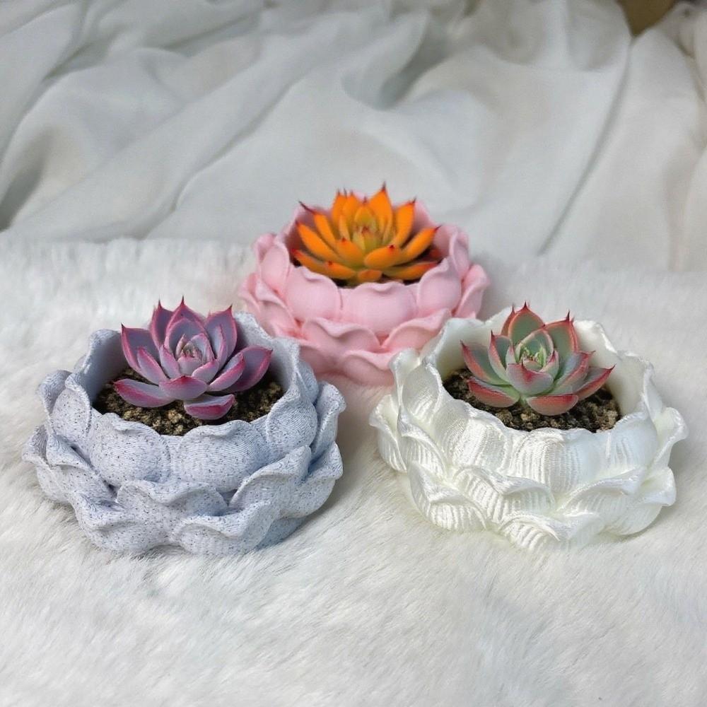Plastic Growing Pots 3D Printed Flower Container Handmade Succulent Plant Pot  for Desktop Decor