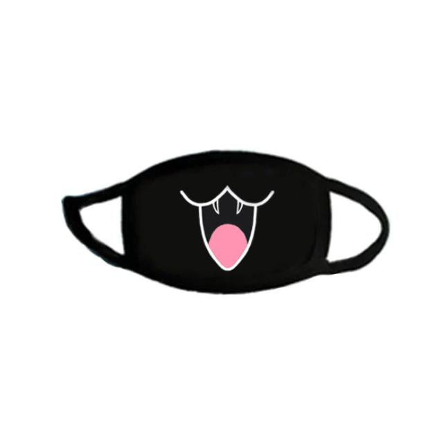 Custom Logo Black Protective Mask With Cartoon Design For Summer And Winter Wear