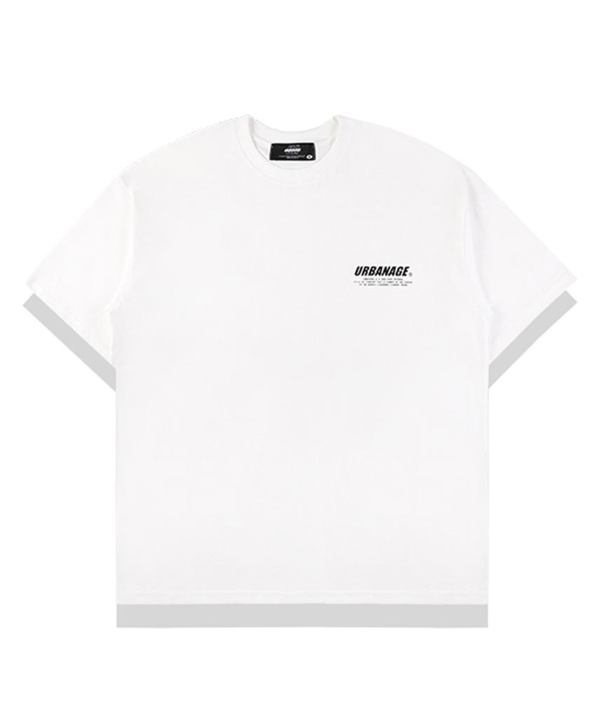 URBANAGE Newtro Signature Oversized Short Sleeve T-Shirt_White