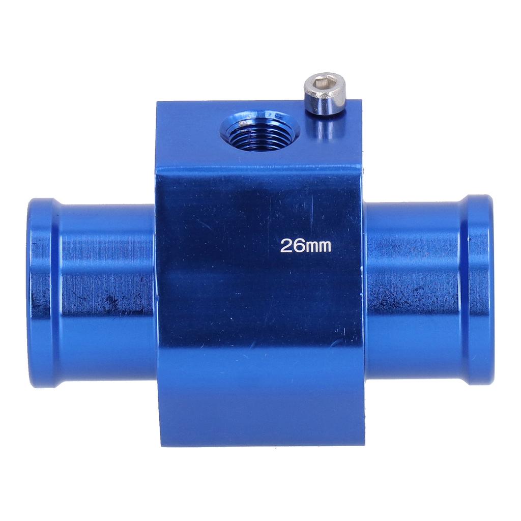 26mm Wassertemperatur Verbindungsrohr Blau Temperatur Schlauchadapter Aluminium Automobilzubehör