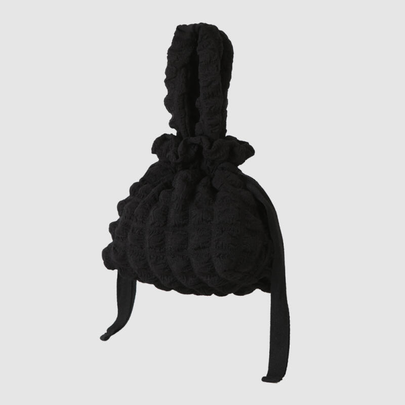 

Waffle Cooking Fluffy Tote Multipurpose Pouch [Black]