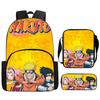 3Pcs Set NARUTO Anime School Backpack With Front Pocket & Crossbody Bag & Pencil Bag,Durable&Lightweight,for Boys&Girls Age 5-11