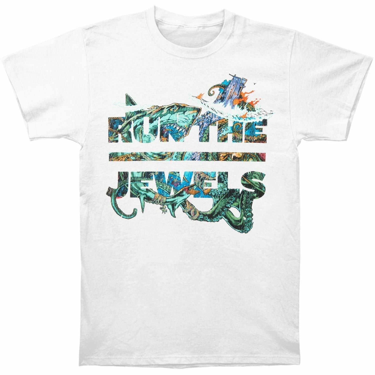 

Authentic RUN THE JEWELS White Shark Slim-Fit T-Shirt White S NEW S