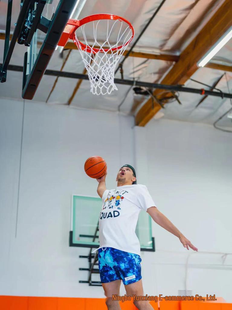 BKTSQD Men's Quick-Dry Splatter-Ink Mesh Basketball Shorts
