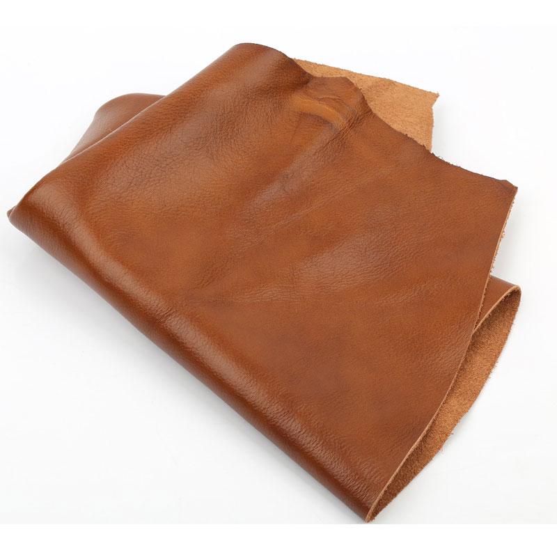 Gelb-Braun Zweifarbig 1,5 mm Vollrindleder Stoff für Polster