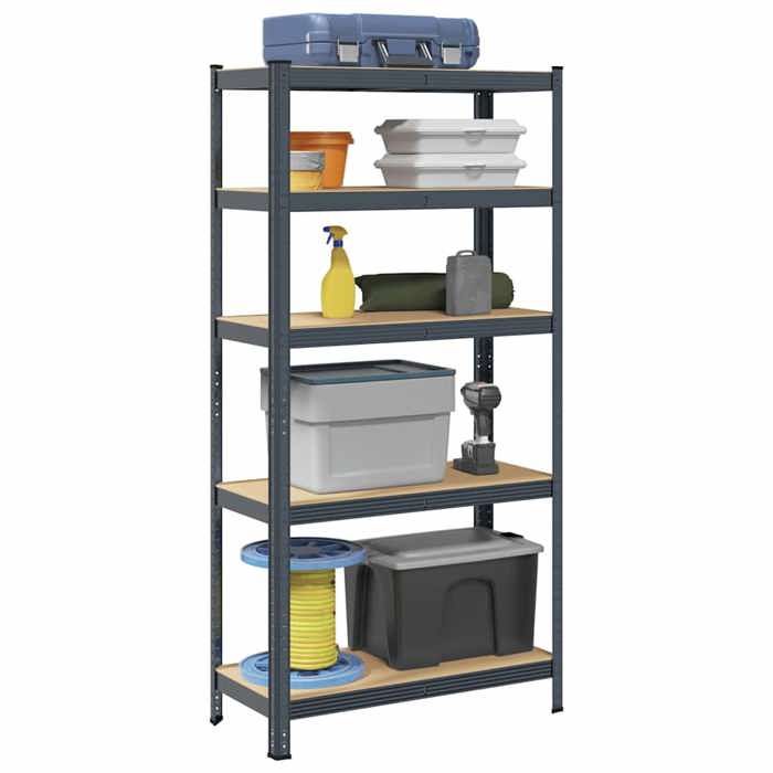 VidaXL Storage Rack 5 Levels Anthracite Steel Engineered Wood 4016951