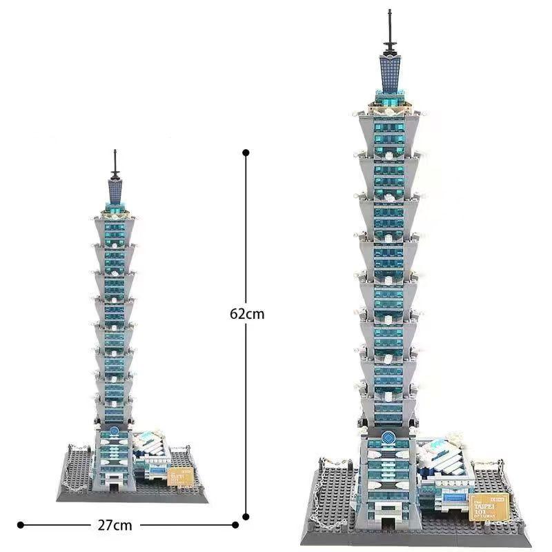 1512PCS TAIPEI 101 Building Blocks Taiwan Landmark World Famous Architecture Model Small Bricks Collection For Gift Bricks Toys
