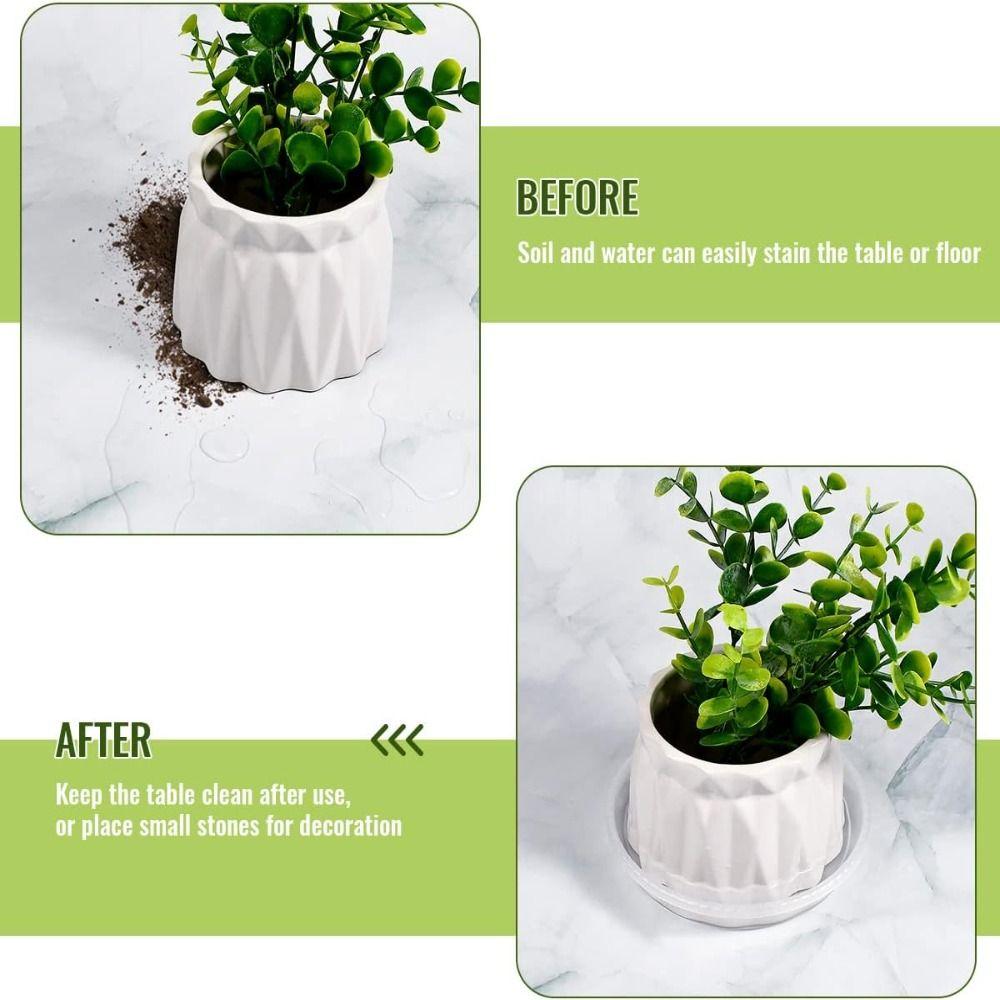 High Quality Plastic Plant Pot Tray Clear Durable Drip Trays Sturdy Flower Pot Indoor And Out Door Plant