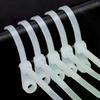 100PCS Screw Hole Cable Ties Reusable Fixed Nylon Cable Ties Self-locking Cord Ties Straps Fastening Loop Office Organizer