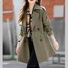 [Green Tea] Outer Ladies Spring Jacket Trench Coat Tailored Jacket Khaki M