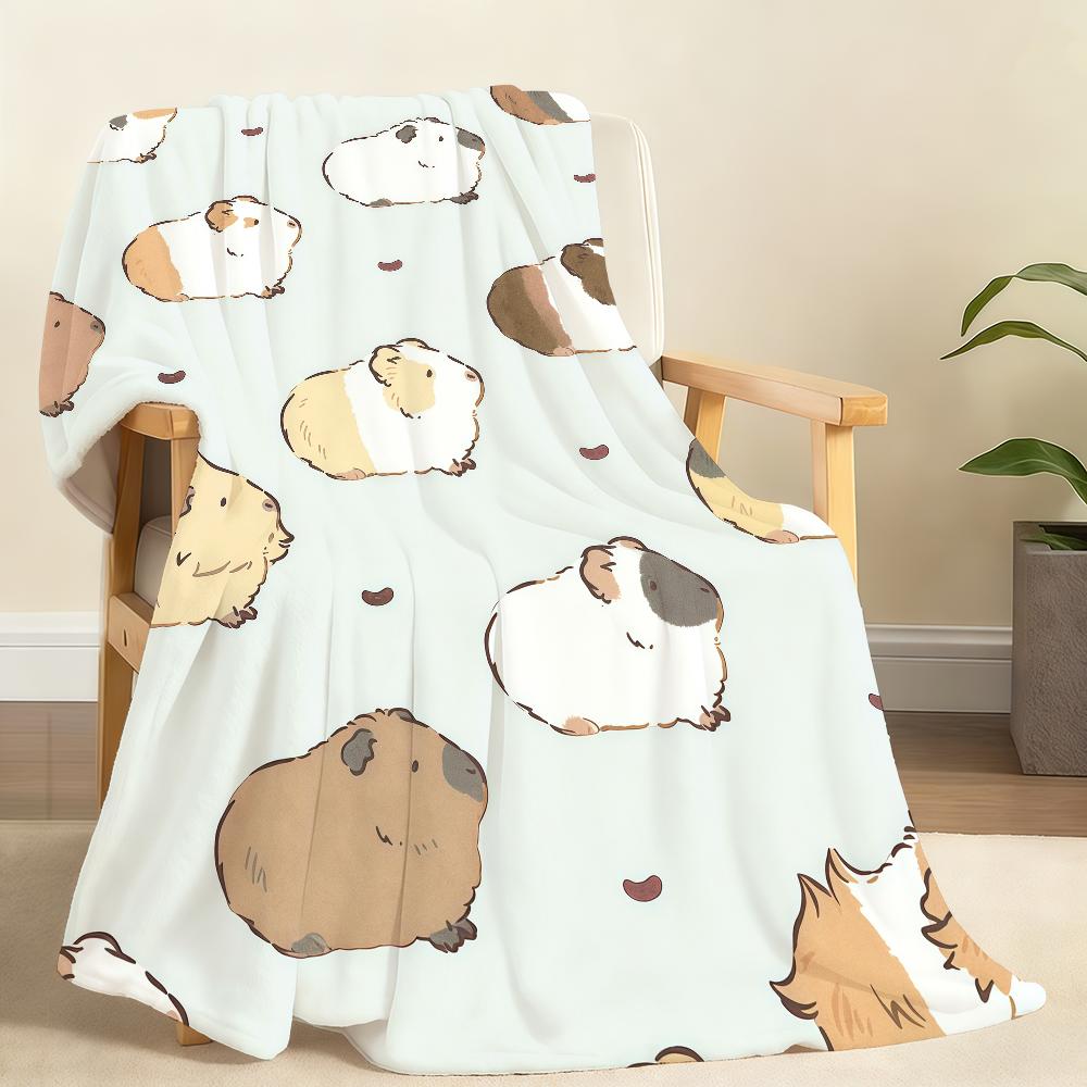 Cute Cartoon Guinea P Pig Kawaii Blanket For Soft Throw Blanket for Picnic Bed Sofa Home Bedroom Cozy Warm Comfortable