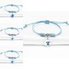 Trendy Blue Stitch Bracelet With Adjustable Length For Men And Women