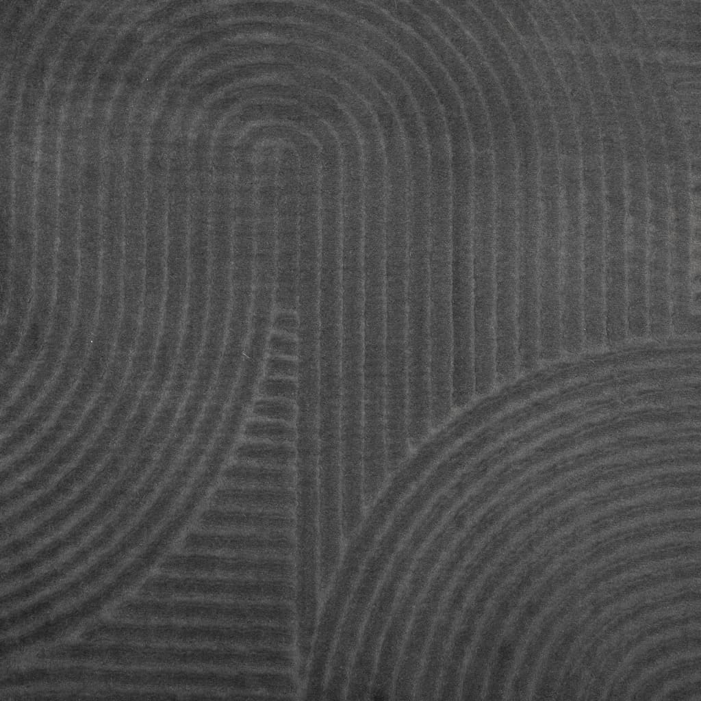 IZA Short Pile Rug Scandinavian Style Anthracite Ø 80 Cm