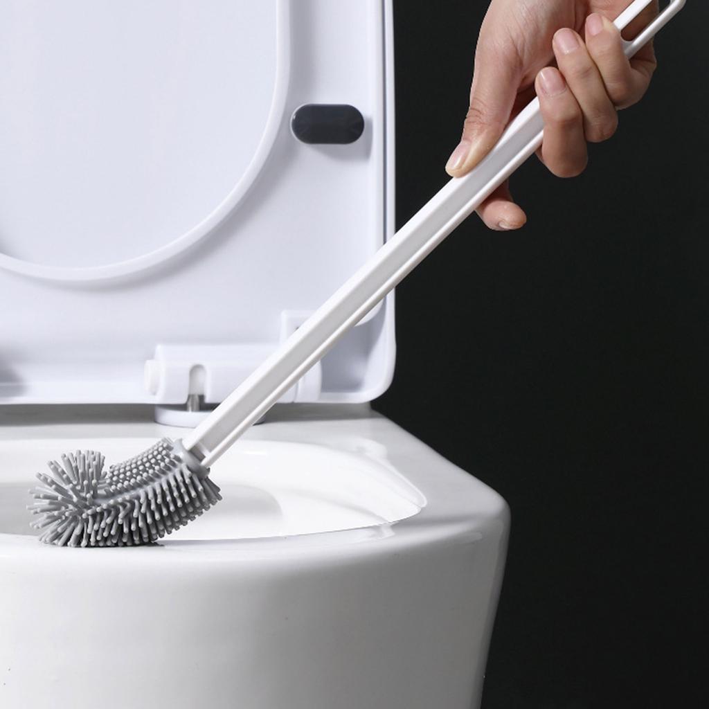 Flexible Bendable Silicone Toilet Brush Bathroom Toilet Cleaning Replacement Brush Toilet Bowl Cleaner Tool Enduring