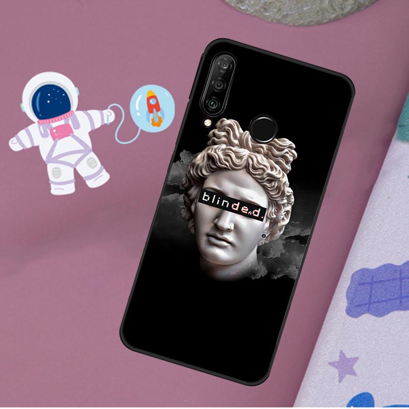 Greek Aesthetics Plaster Statue For Huawei Nova 12s 12i 11i 8i Y73 Y72 Y61 Y91 Y90 Y70 Y60 9 10 SE P30 P40 Lite P60 Pro Case