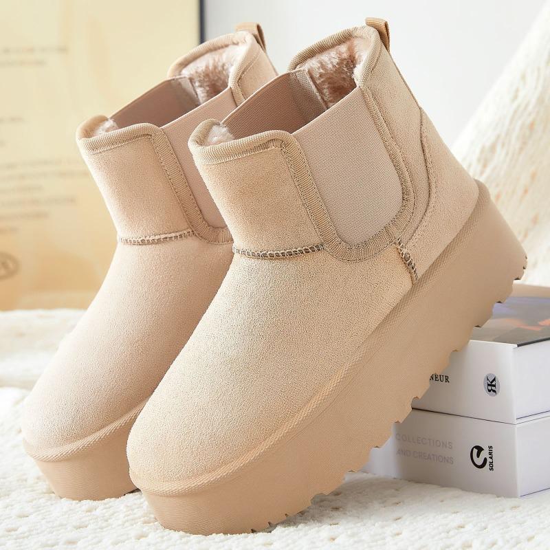 Women's Snow Boots, Fleece and Thickened Cotton Shoes, Versatile Women's Boots, Cold-proof and Warm Cotton Boots