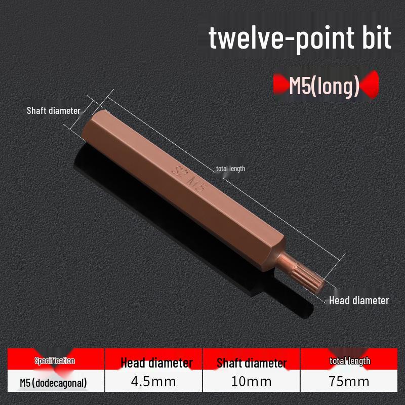 Hexagonal T30 Internal 6-Spline, 12-Point Star Key Socket M10 Tool, T40 Auto Repair.