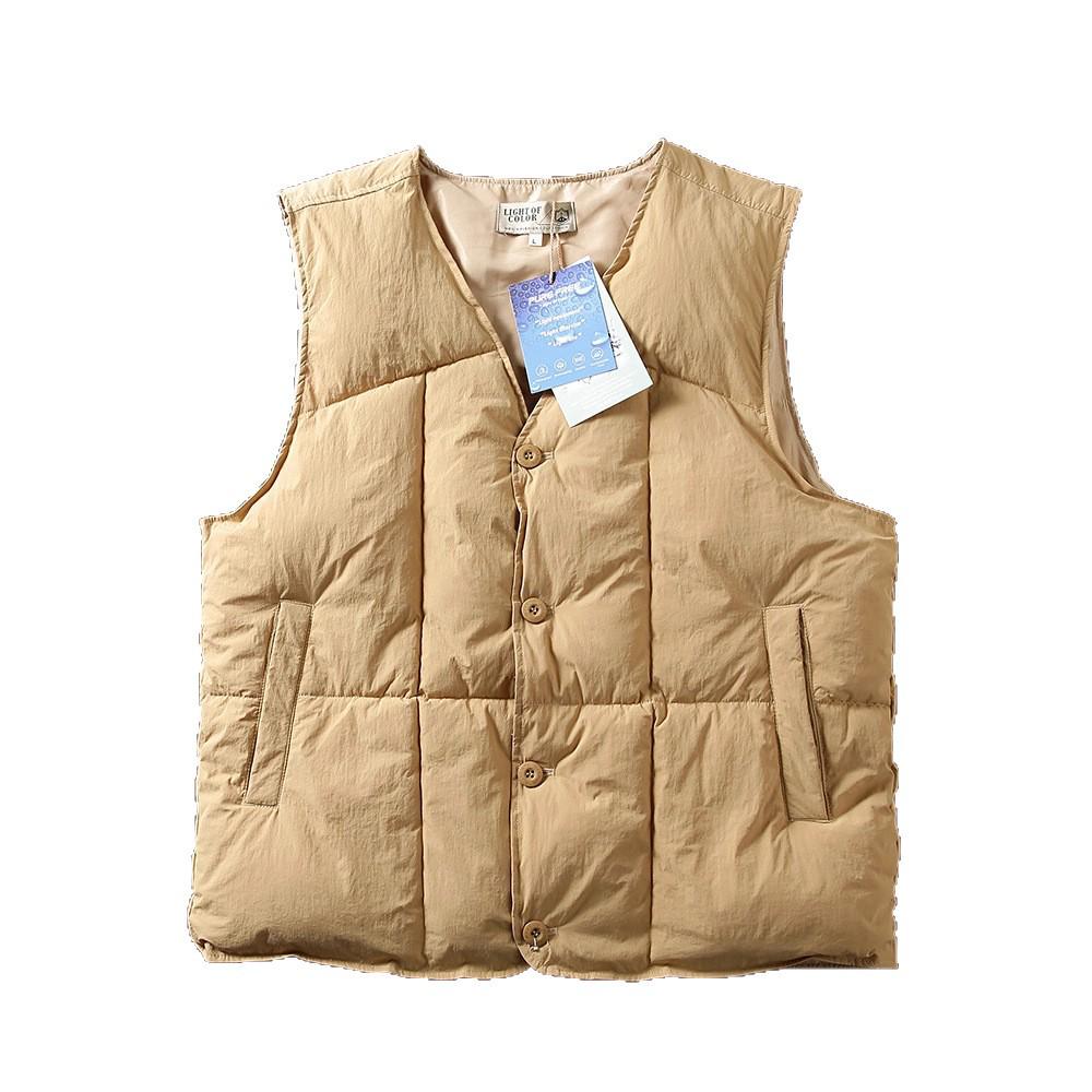 Men's Retro Thickened Warm Cotton Vest: Winter Hong Kong Style Solid Color Sleeveless Jacket