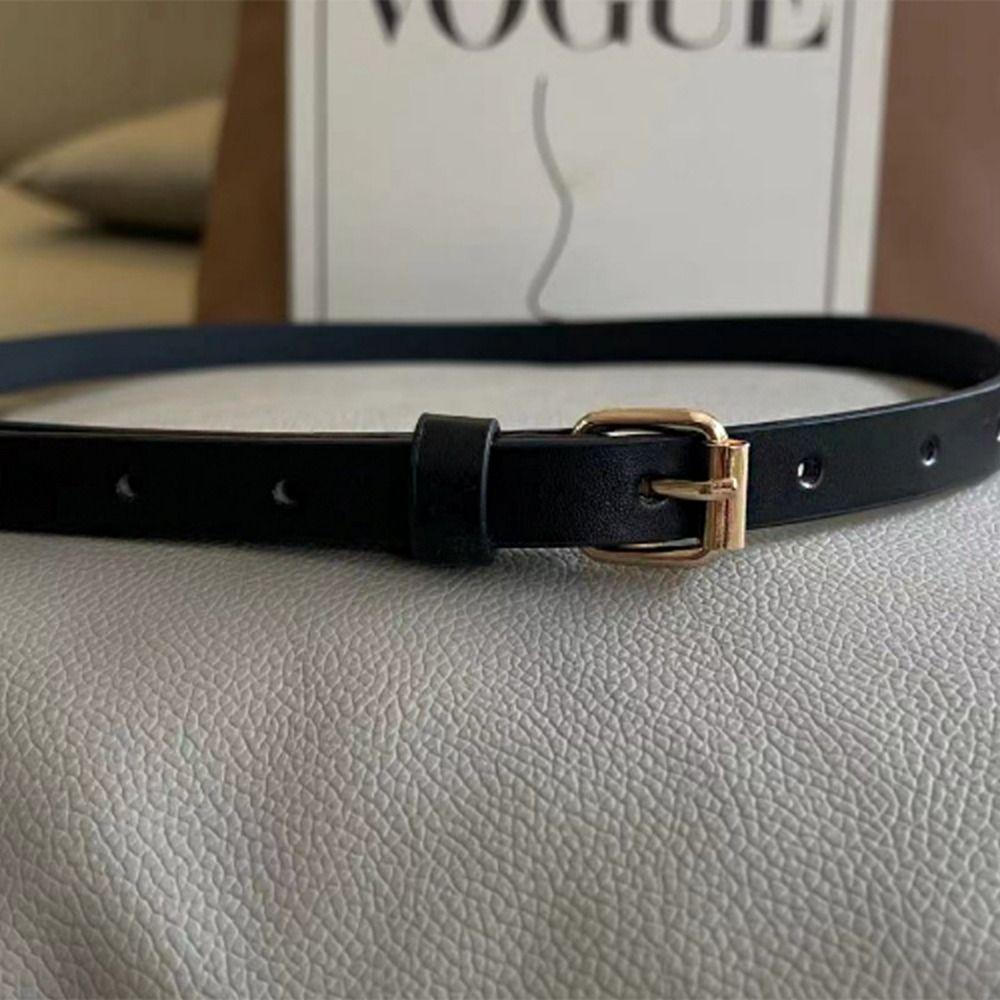 Slim Side Leopard Pattern Belt Metal Buckle Dress Decoration Fashion Thin Waist Belt Ladies/Girls