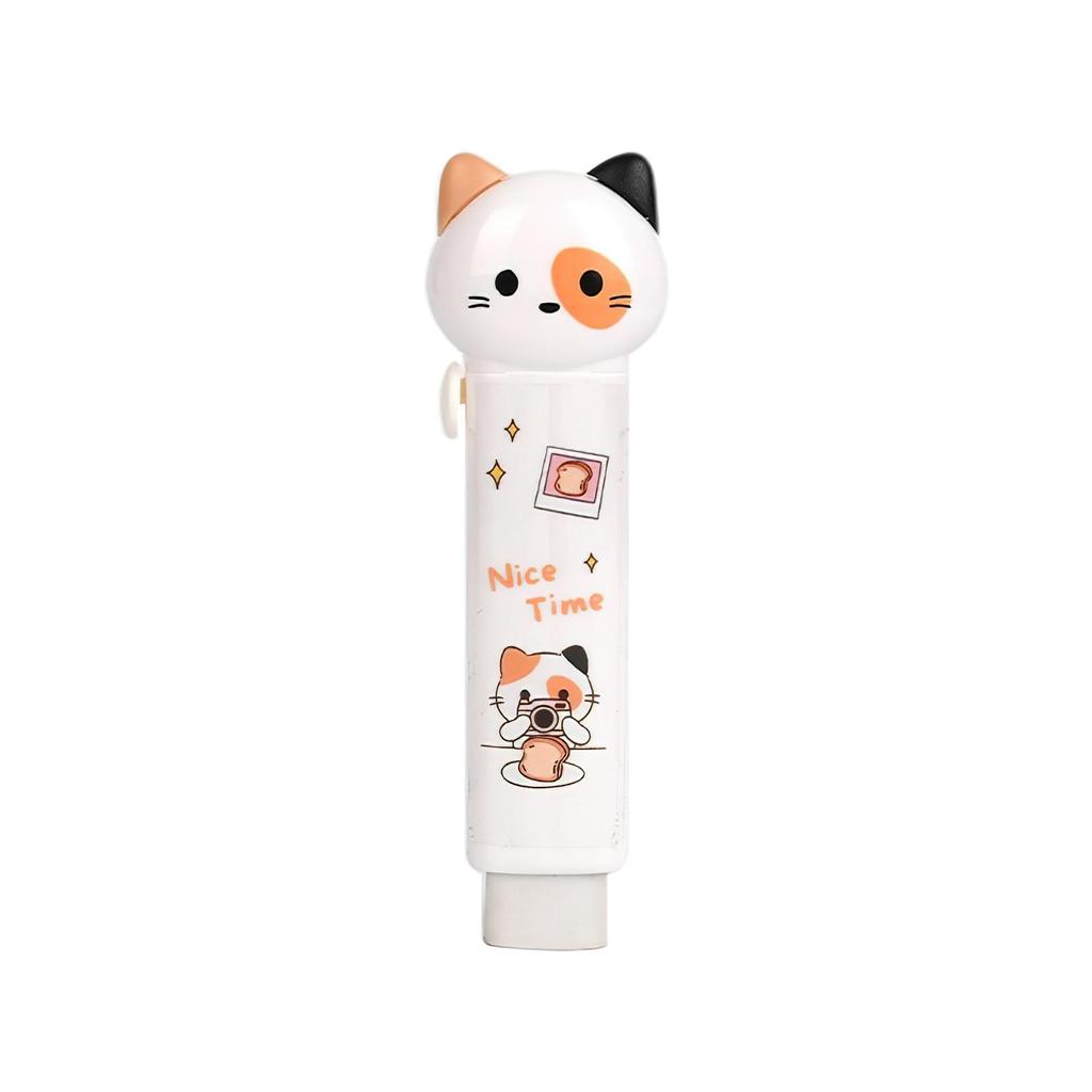 1/4pcs Cartoon Cat Town Eraser Mini Kitty Push Type Rubber Erasers for Pencil Cleaning Stationery School Student