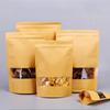 Kraft Paper Self-supporting Bag, Visible Window Self Sealing Packaging Bag, Environmentally Friendly Sealed Packaging Bag, Available In Multiple Sizes
