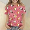 Kids Animal Print Crew Neck Short Sleeve Casual Loose Fit T Shirt Top for Children Soft Comfortable Fabric Suitable for Everyday Wear