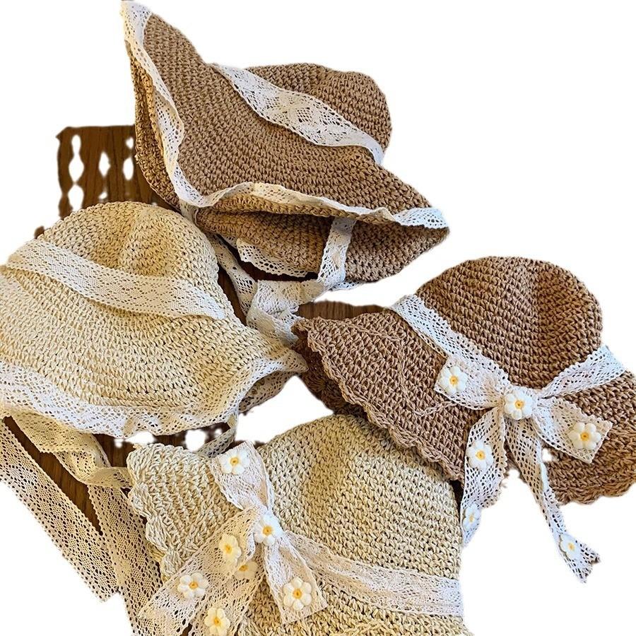 Wide Versatile Unisex Brim Straw Hat With Lace Edging For Adults Ideal For Spring And Summer