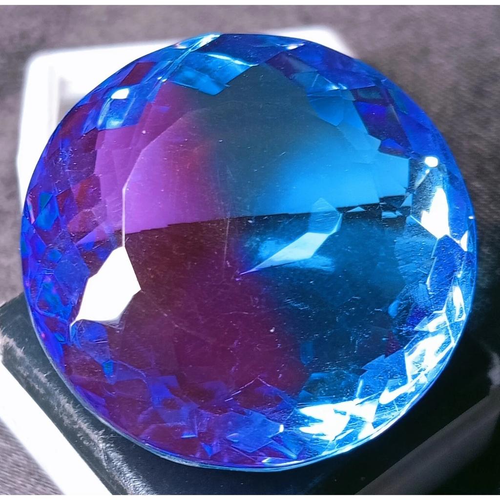 VVS Tourmaline Bi-Color Big Natural Round Cut 90-92 Ct Certified Loose Gemstone