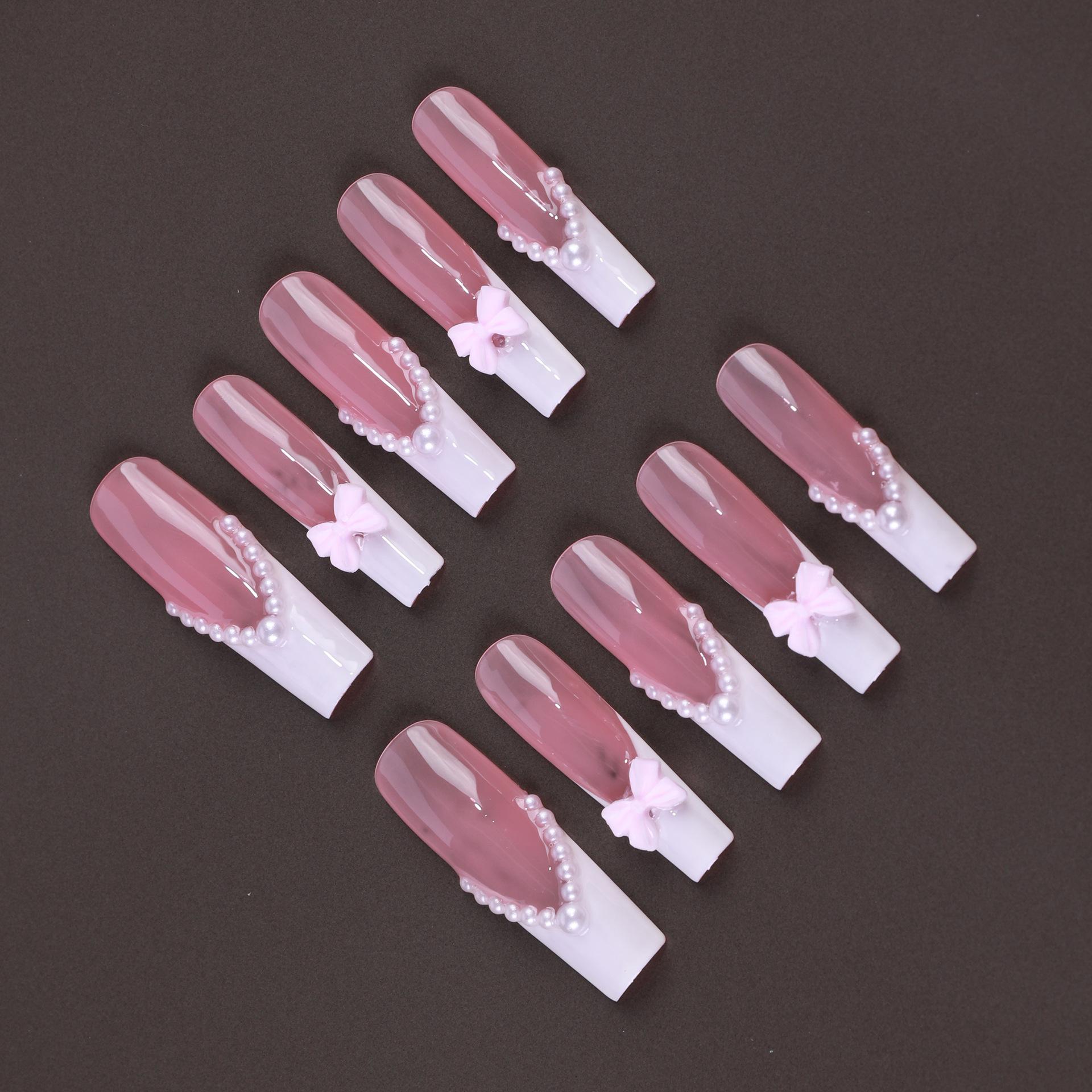 

Очень длинные французские острые стальные ногти - Сладкий, Крутой, Дизайн чистого желания Small