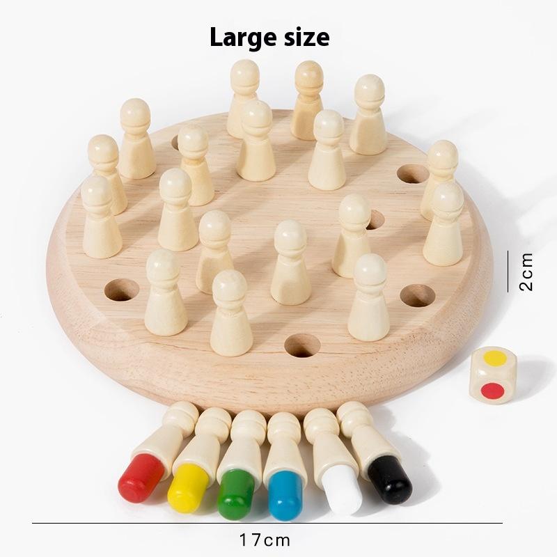 1 Set Streichholzfarben-Memory-Matching-Puzzles Eltern-Kind-Interaktion Lernspielzeug Holz-Memory-Schachbrettspiel für Kinder