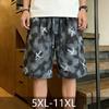 Men's Plus Size Tie Dye Graphic Casual Shorts – Elastic Waist Drawstring Loose Fit Summer Shorts (5XL-11XL)